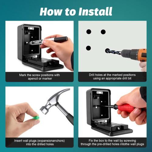 Smart Lock Box Key Safe - APP Control & PIN Code 2