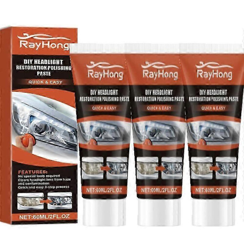 (2) Car Headlight Restoration Kit Headlamp Polish Cleaner Light Lens Restorer Paste