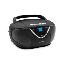 477131 Kassett-/CD-spelare och FM-radio - Kassettinspelningsfunktion - Bärbar ljudkassettspelare med LCD-skärm - Svart