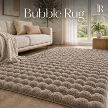 (200x290cm (Extra Large Rug), Mocha) Bubble Rug-Thick Non Slip Ultra Soft Fluffy Faux Fur Carpet for Living Room Bedrooms UK