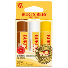 Burt' Bees SPF 30 Lip Balm, Island Getaway - Coco Loco, Beaches & Cream, Water-Resistant Sun Care, 3 Tubes, 0.15 oz ( Island Getaway)