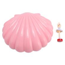 Muschelförmige Retro-Musikbox 16x13cm pink Kapazität