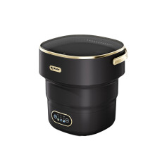 13L Faltbare Waschmaschine mit großem Fassungsvermögen – Tragbare Mini-Waschmaschine für Unterwäsche, Socken Black&Gold