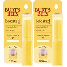 Burt's Bees Boosted Lip Balm Sheer Plus; Vitamin Lip Balm, Nourishing Vitamin C, E, and F Core, 1 Tube; 0.16 Oz. (Pack of 2)  (Sheer Plus)