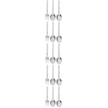 5Sets Stainless Steel Tableware Set Silver Kitchen Utensils Spoon Fork