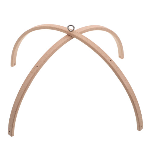 Mobile Bébé Bois Bambou Beige Support Décoration Berceau