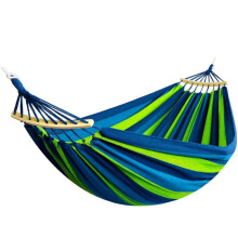 (Multicolor) Double Hammock De Gardina 260150 cm GALAXIA Blue Green Wooden Bar Cotton Double Hammock