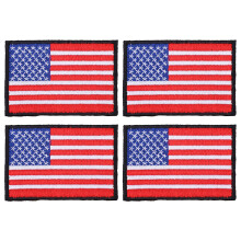 4Pièces Patch Américain Écusson Brodé, Fixation Crochet-Boucle