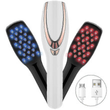 Electric Massage Comb Blue Red Light Therapy Vibration Brush Massage Spray Negative Ion Massager Spray Scalp Massage Comb