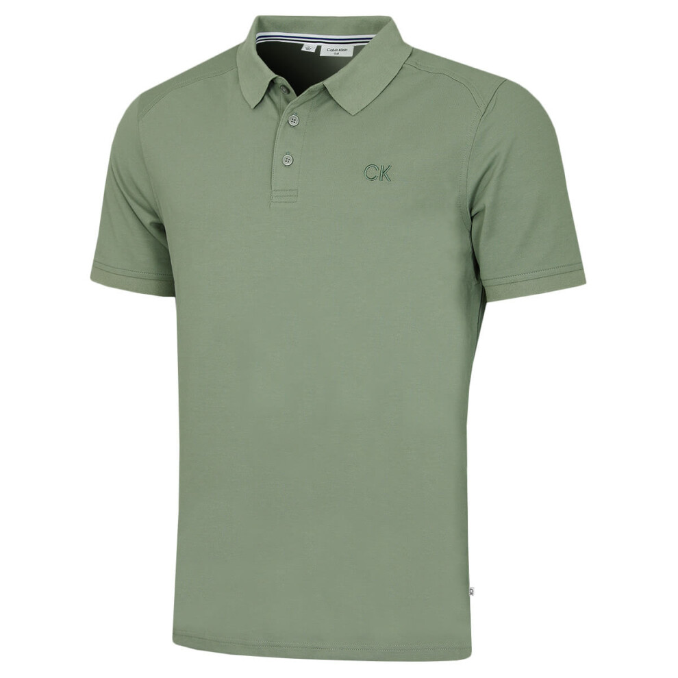 Calvin Klein (Xxxxl, Sage) Mens 2026 Campus Coastal Wicking Golf Polo Shirt