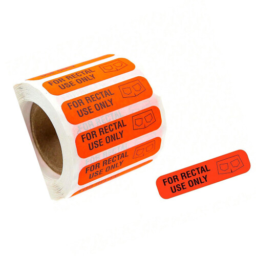 500PCS Rectal Use Only Labels Strong Adhesive for-Orange