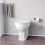 NES Home White Oval Shape Back to Wall Toilet with Soft Close Slim Seat 4
