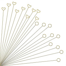 20 Pcs Gold Flower Card Holder Sticks, 12 Inch Metal Wire Floral Picks, Gold Flower Pick Card Holder,Heart, Circle