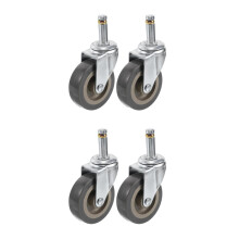 4Pcs Easy Replace Black Shopping Cart Universal Caster Wheels