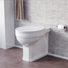 White Oval Shape Back to Wall Toilet with Soft Close Slim Seat