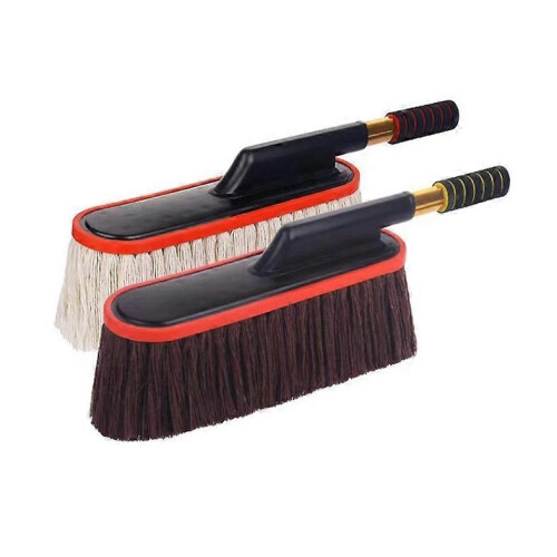 (Brown) Nicetopu Car Duster, Car Duster with Extendable Telescoping Handle Scratch Free brown/beige
