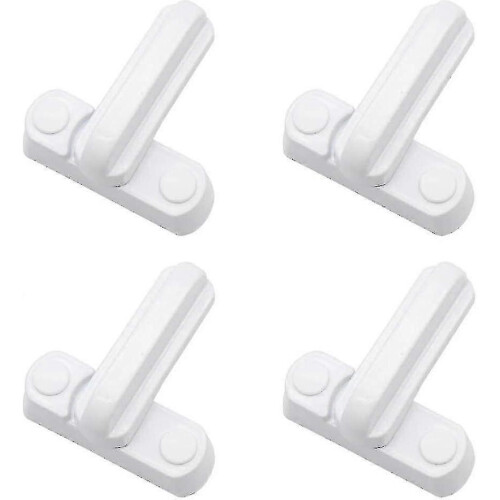 4-pack Sash Jammer Window Lock White Metal Security Latch Door Home Security Replacement Parts [xc]