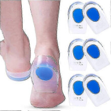 3 Pair Gel Heel Cups Plantar Fasciitis Inserts - Silicone Gel Heel Pads for Heel Pain, Bone Spur & Achilles Pain