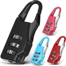 Combination Padlock for Gym Locker 3 Digit Combination Padlock Codes with Alloy Body Suitcase Lock Security Padlocks for Travel Bag, Suit Case (black