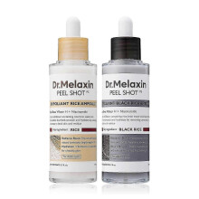(2 piece set) 2PCS Dr.Melaxin PEEL SHOT GLOW EXFOLIANT RICE AMPOULE (WHITE RICE/BLACK RICE)