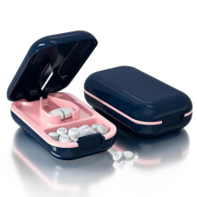 Portable Pill Case with Pill Cutter Clear Appearance Easy To Distinguish Organizer for Daily Life Working Outdoors