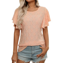 Womens Summer Fashion Palace Lock Ruffle Sleeve-Orange S