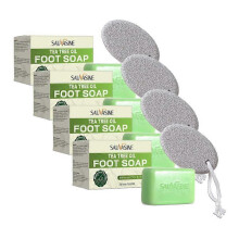 (4PCS) 1-5x Tea Tree Soap, Natural Tea Tree Soap Bar for Face & Body, Soothing Hydrating Body Wash for Clear Healthy Skin 100g
