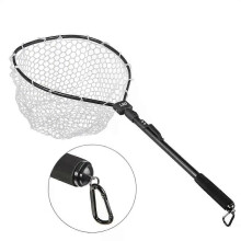 Handle Fishing Nets Aluminum Alloy Ultralight Durable Fishing Nets Tool Folding Fishing Net Portable Fly Fishing Landing Net