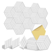 12 Pack Self Adhesive Acoustic Panels Soundproof Wall Panels,Sound Proof Foam Panels for Noise Absorbing White
