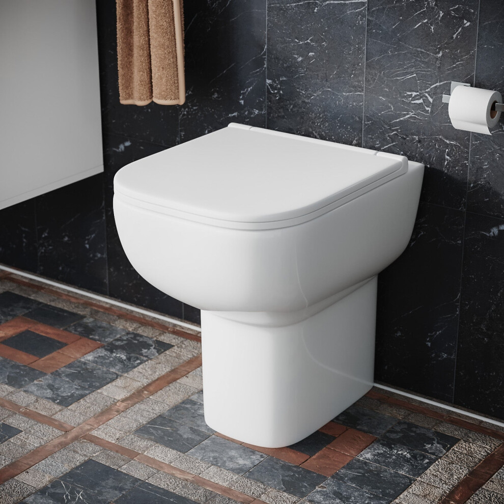 Nes Home Comfort Height Rimless Back To Wall Pan & Soft Toilet Seat