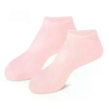 (Pink) 1Pairs Silicone Moisturizing Foot Mask Socks Spa Pedicure Massage Moisturizing Gel Sock for Dry Cracked Feet Foot Care Socks