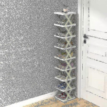 (7 layer, Green) 5/7/9 Tier Shoe Rack Storage Organizer Small Shoe Rack Narrow Diy Adjust Shoe Shelf