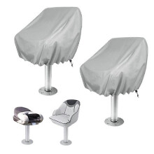 2 Pack Waterproof Oxford Fabric Boat Seat Covers for Pedestal, Pontoon, Captain & Bench Chairs