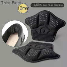 (L-black) Heel Protector for Shoes Heel Stickers Inserts Insoles Patch Anti Pain Sneakers Heel Pads Pain Relief Feet Pad Shoe Size Reducer