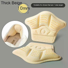 (L-beige) Heel Protector for Shoes Heel Stickers Inserts Insoles Patch Anti Pain Sneakers Heel Pads Pain Relief Feet Pad Shoe Size Reducer