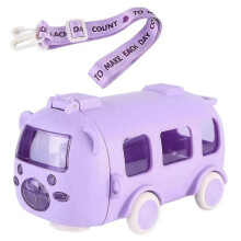(Purple) Portable Water Cup in Bus Shape with Strap 16.9 Oz, Infinitne Water Cup 500ml