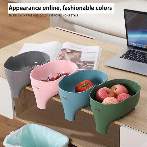 (Blue) Kitchen Elephant Drain Basket Sink Strainer Leftovers Basket Washing Basket 1