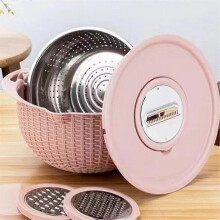 Food Strainers and Colanders Pasta Strainer Rice Strainer Fruit Cleaner Wash Salad Spinner Strainers for Kitchen,Pink