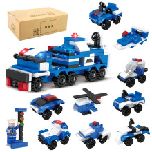 (Police car) Kompatibel mit Lego-Bausteinen, Spielzeug und kleinen Boxen, zusammengesetzt aus kleinen Partikeln