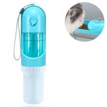 Reisebegleiter: Tragbare Hunde-Trinkflasche, 2-in-1-Trinkflasche, lebensmittelechtes Material, auslaufsicher, zum Spazierengehen und Wandern