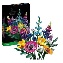 (Blossoms) Artificial Rose Orchid Wildflower Potted Plant DIY Building Blocks Sets 3D Eternal Love Flower Model Home Decor Festival Gift
