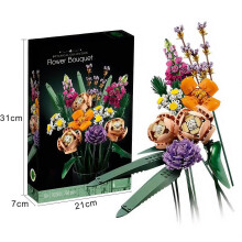 (Preserved Flowers) Artificial Rose Orchid Wildflower Potted Plant DIY Building Blocks Sets 3D Eternal Love Flower Model Home Decor Festival Gift