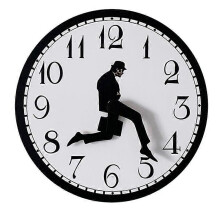 (Black) Walks Clock, Silly Walk Wall Clock, A Interesting Wall Clock for Bedroom Kitchen Living Room