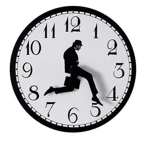 (Black) Walks Clock, Silly Walk Wall Clock, A Interesting Wall Clock for Bedroom Kitchen Living Room