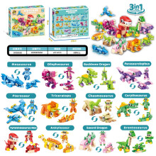 (04) Kinder-Kombination, Tyrannosaurus Rex, Insektenjunge, Dinosaurierwelt, kompatible Lego-Bausteine mit kleinen Partikeln