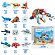 (C) Kinder-Kombination, Tyrannosaurus Rex, Insektenjunge, Dinosaurierwelt, kompatible Lego-Bausteine mit kleinen Partikeln