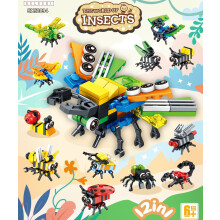 (F) Kinder-Kombination, Tyrannosaurus Rex, Insektenjunge, Dinosaurierwelt, kompatible Lego-Bausteine mit kleinen Partikeln