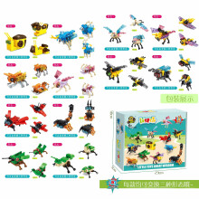 (H) Kinder-Kombination, Tyrannosaurus Rex, Insektenjunge, Dinosaurierwelt, kompatible Lego-Bausteine mit kleinen Partikeln