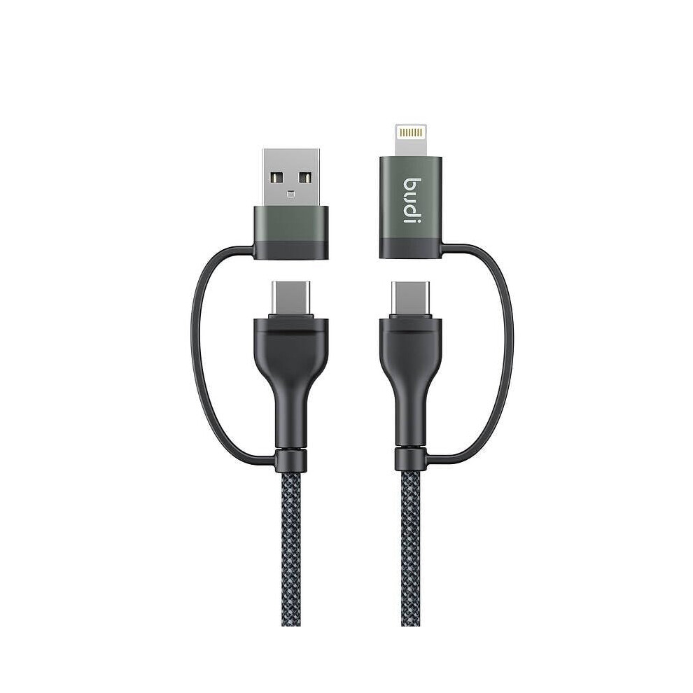 Budi 4In1 Usb-C 8Pin Usb-A Pd65w/Pd27w Aluminium Shell Fast Charging Cable 6971536929889