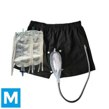 (M) 1 Set Incontinence Underwear with Urine Collector Bags Anti-leak Incontinence Men Underwear